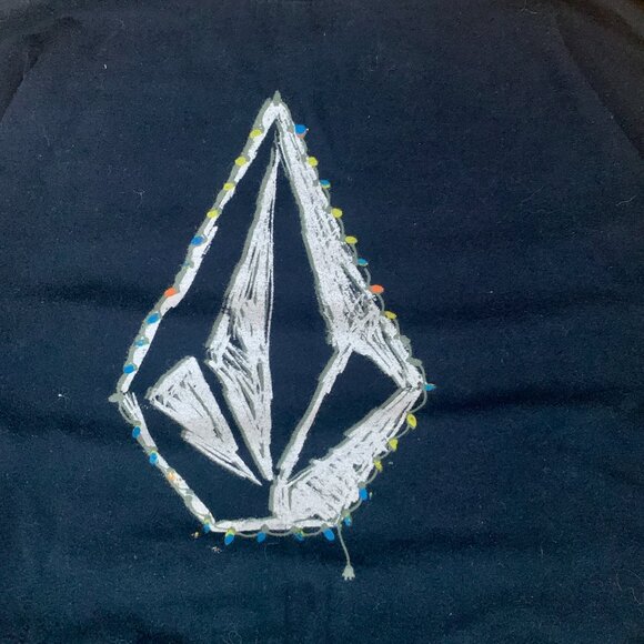 Y2K Volcom Long Sleeve Tee Shirt Youth XL Men's Small Black Big Logo Print - Picture 2 of 5